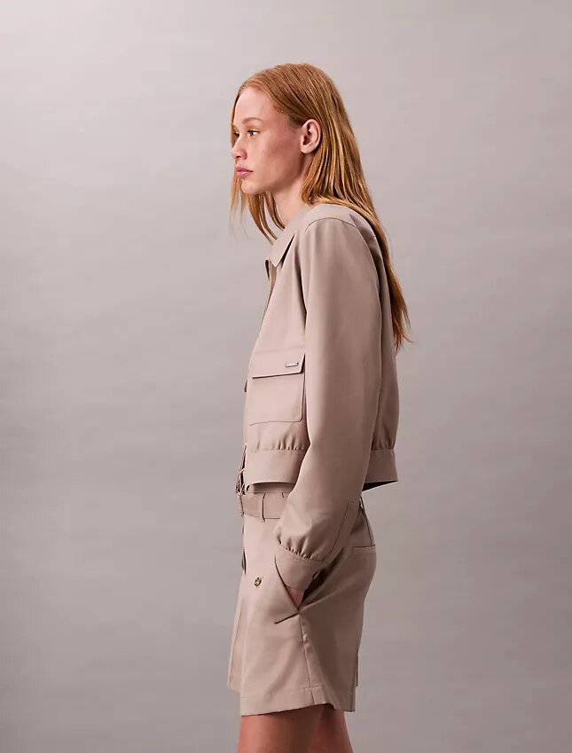 Pantaloncini utility in misto lana a spina di pesce Pantaloncini utility in misto lana a spina di pesce