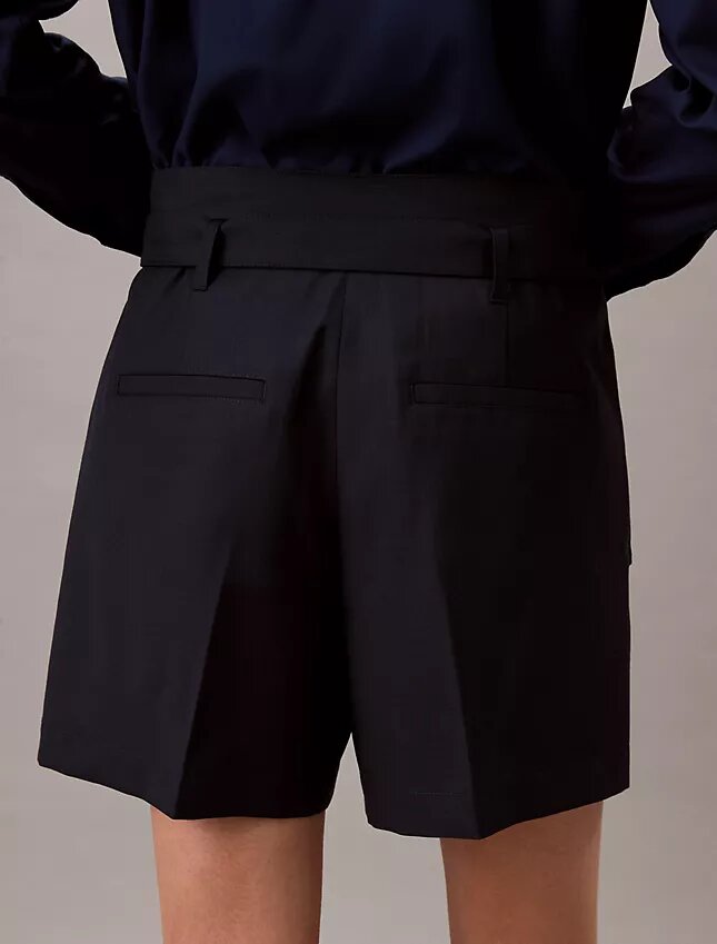 Pantaloncini utility in misto lana a spina di pesce Pantaloncini utility in misto lana a spina di pesce