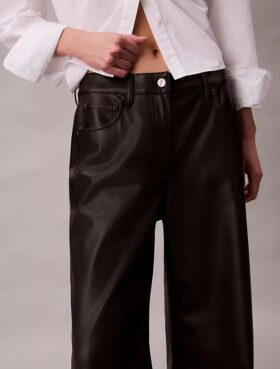 Pantaloni a 5 tasche in ecopelle