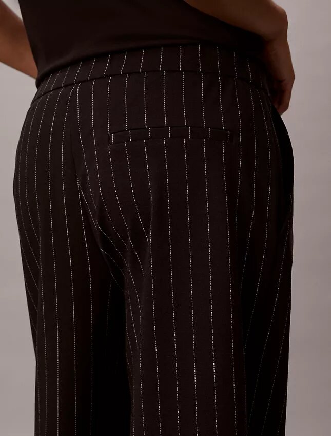 Pantaloni a gamba larga a righe in ponte Pantaloni a gamba larga a righe in ponte
