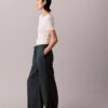 Pantaloni a gamba larga con coulisse in misto lino Pantaloni a gamba larga con coulisse in misto lino