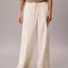 Pantaloni a gamba larga con coulisse in misto lino
