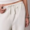 Pantaloni a gamba larga con coulisse in misto lino Pantaloni a gamba larga con coulisse in misto lino