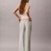 Pantaloni a gamba larga con coulisse in misto lino