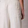 Pantaloni a gamba larga con coulisse in misto lino Pantaloni a gamba larga con coulisse in misto lino