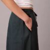 Pantaloni a gamba larga con coulisse in misto lino Pantaloni a gamba larga con coulisse in misto lino