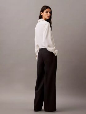 Pantaloni a gamba larga in crêpe
