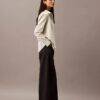 Pantaloni a gamba larga in crêpe gessato Pantaloni a gamba larga in crêpe gessato