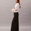 Pantaloni a gamba larga in gabardine di lana Pantaloni a gamba larga in gabardine di lana