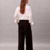Pantaloni a gamba larga in gabardine di lana Pantaloni a gamba larga in gabardine di lana