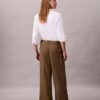 Pantaloni a gamba larga in gabardine di lana Pantaloni a gamba larga in gabardine di lana