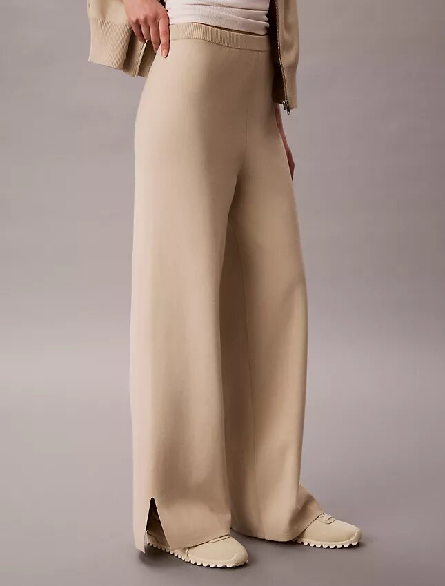 Pantaloni a gamba larga in maglia morbida Pantaloni a gamba larga in maglia morbida
