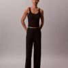 Pantaloni a gamba larga in Modal elasticizzato a trama larga Pantaloni a gamba larga in Modal elasticizzato a trama larga