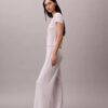Pantaloni a gamba larga in Modal elasticizzato a trama larga Pantaloni a gamba larga in Modal elasticizzato a trama larga