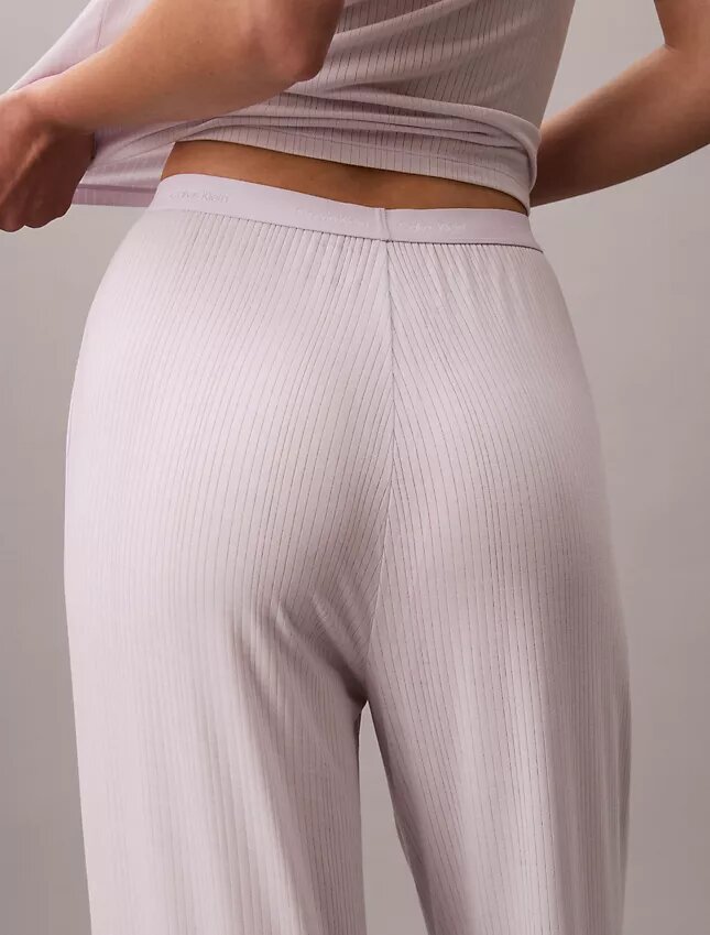 Pantaloni a gamba larga in Modal elasticizzato a trama larga Pantaloni a gamba larga in Modal elasticizzato a trama larga