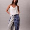 Pantaloni a gamba larga in twill di viscosa stampato
