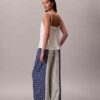 Pantaloni a gamba larga in twill di viscosa stampato