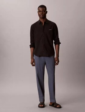 Pantaloni a pieghe in misto lino