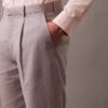 Pantaloni a pieghe in misto lino