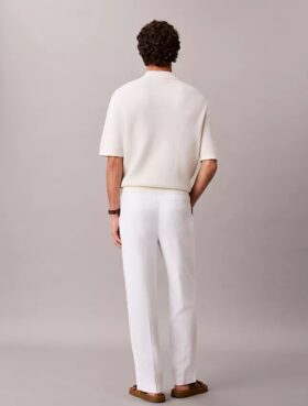 Pantaloni a pieghe in misto lino