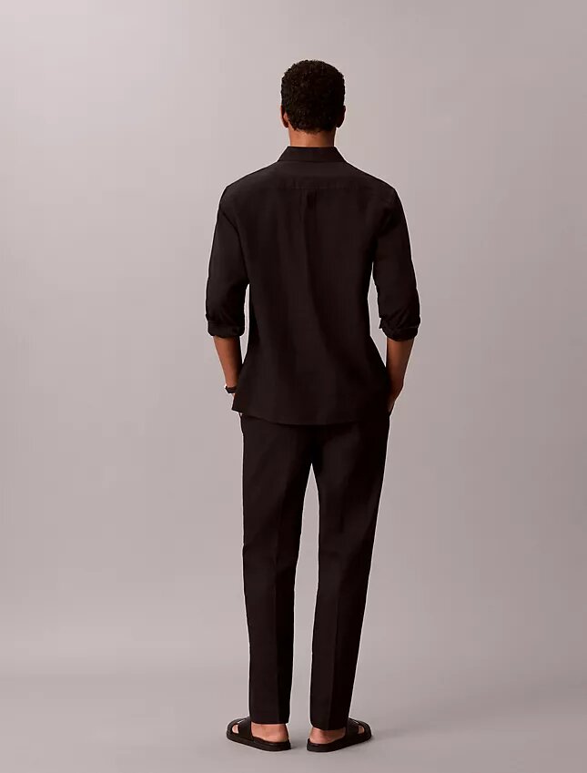 Pantaloni a pieghe in misto lino Pantaloni a pieghe in misto lino