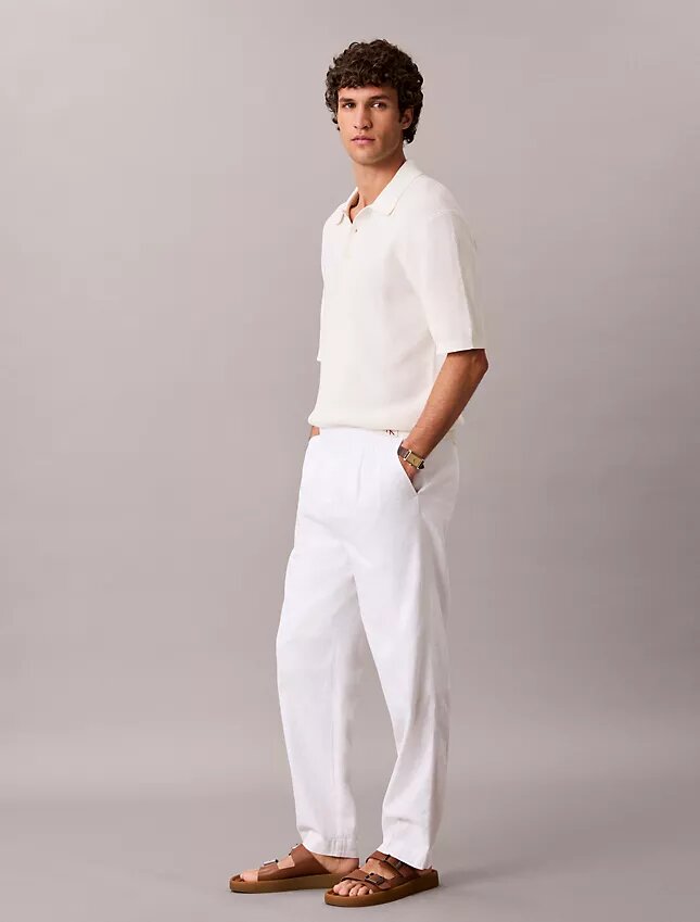 Pantaloni a pieghe in misto lino Pantaloni a pieghe in misto lino