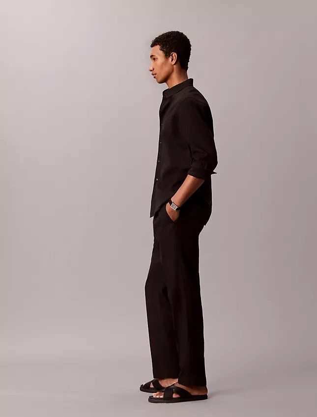 Pantaloni a pieghe in misto lino Pantaloni a pieghe in misto lino