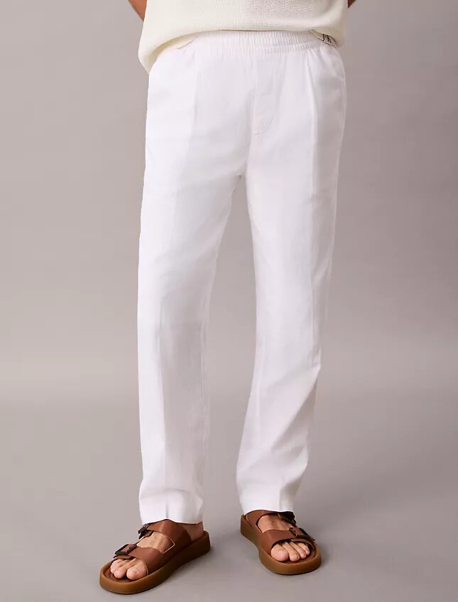 Pantaloni a pieghe in misto lino Pantaloni a pieghe in misto lino