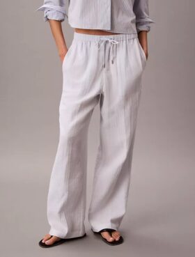 Pantaloni a vita elastica in doppia garza