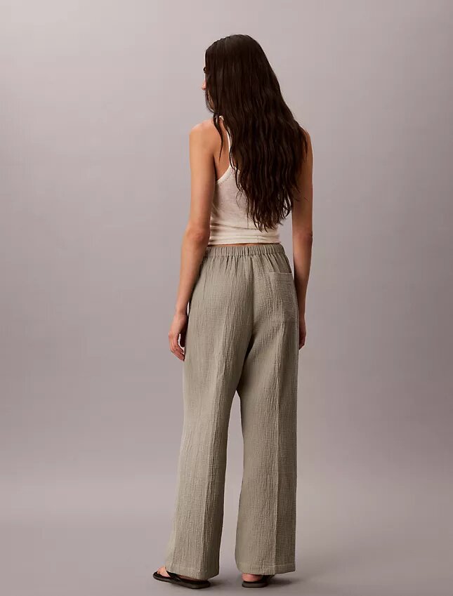 Pantaloni a vita elastica in doppia garza Pantaloni a vita elastica in doppia garza