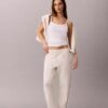 Pantaloni a zampa con nastro con logo Pantaloni a zampa con nastro con logo