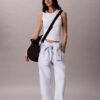 Pantaloni a zampa con nastro con logo Pantaloni a zampa con nastro con logo