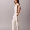Pantaloni a zampa con nastro con logo Pantaloni a zampa con nastro con logo