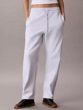 Pantaloni a zampa con nastro con logo