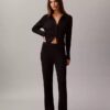 Pantaloni a zampa in misto lana merino e lurex Pantaloni a zampa in misto lana merino e lurex