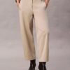 Pantaloni a zampa in twill di cotone elasticizzato Pantaloni a zampa in twill di cotone elasticizzato