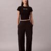 Pantaloni cargo a gamba larga da pendolare