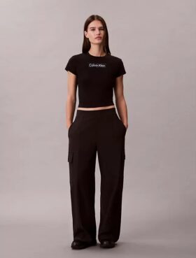 Pantaloni cargo a gamba larga da pendolare
