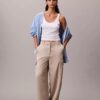 Pantaloni cargo comodi in twill di raso Pantaloni cargo comodi in twill di raso