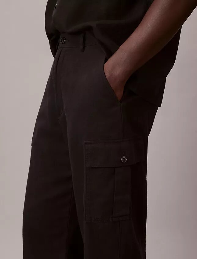 Pantaloni cargo dritti e comodi in lino e cotone Pantaloni cargo dritti e comodi in lino e cotone