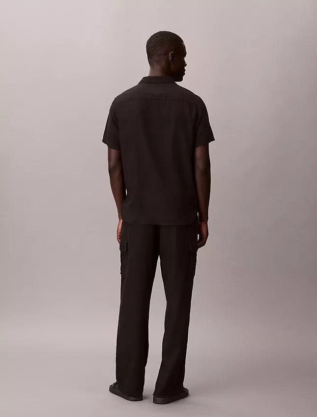 Pantaloni cargo dritti e comodi in lino e cotone Pantaloni cargo dritti e comodi in lino e cotone
