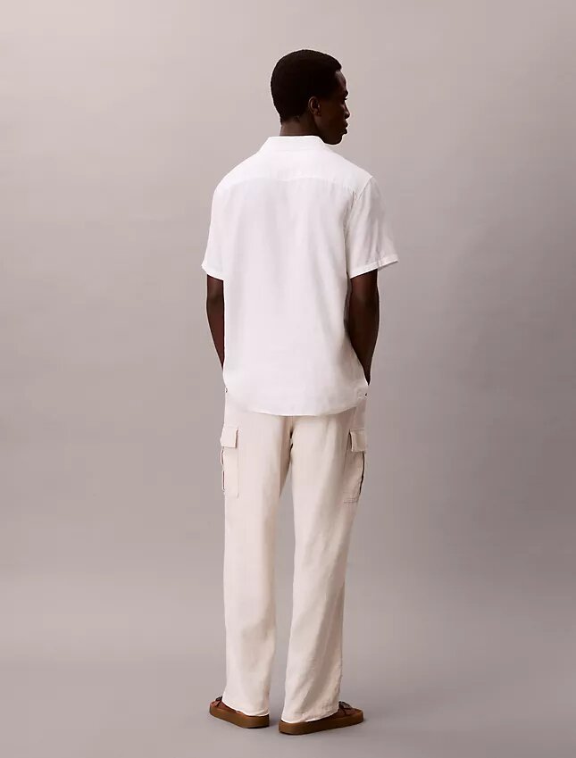 Pantaloni cargo dritti e comodi in lino e cotone Pantaloni cargo dritti e comodi in lino e cotone