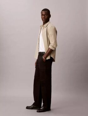 Pantaloni cargo dritti in cotone elasticizzato anni ’90