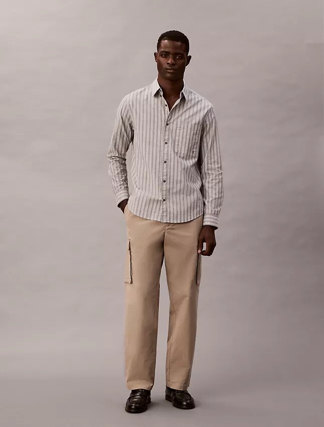 Pantaloni cargo dritti in cotone elasticizzato Cotton Stretch Pantaloni cargo dritti in cotone elasticizzato Cotton Stretch