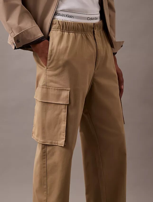 Pantaloni cargo dritti in cotone elasticizzato Cotton Stretch Pantaloni cargo dritti in cotone elasticizzato Cotton Stretch
