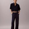 Pantaloni cargo in cotone e lyocell con elastico in vita
