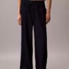 Pantaloni cargo in cotone e lyocell con elastico in vita