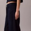 Pantaloni cargo in cotone e lyocell con elastico in vita