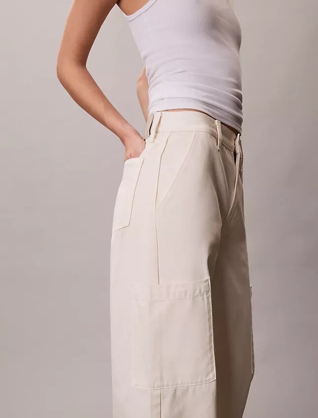 Pantaloni cargo in Denim dal taglio morbido Pantaloni cargo in Denim dal taglio morbido