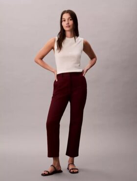 Pantaloni chino in cotone elasticizzato a vestibilità dritta